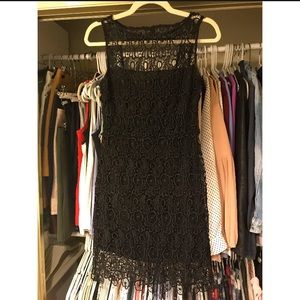 BB Dakota Black Crochet Lace Sheath Dress Size 2